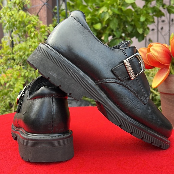 🏴 Dr. Martens MIE Mono Black Monk Strap Vintage Loafers UK 7 - Picture 3 of 17